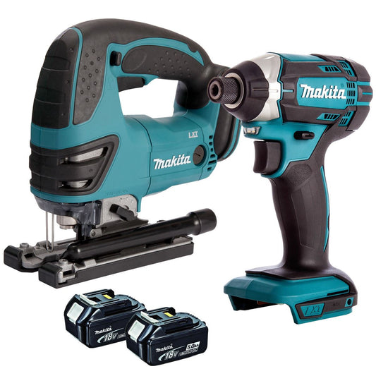 Makita Twin Pack 18V Jigsaw & Impact Driver with 2 x 5.0AH Batteries