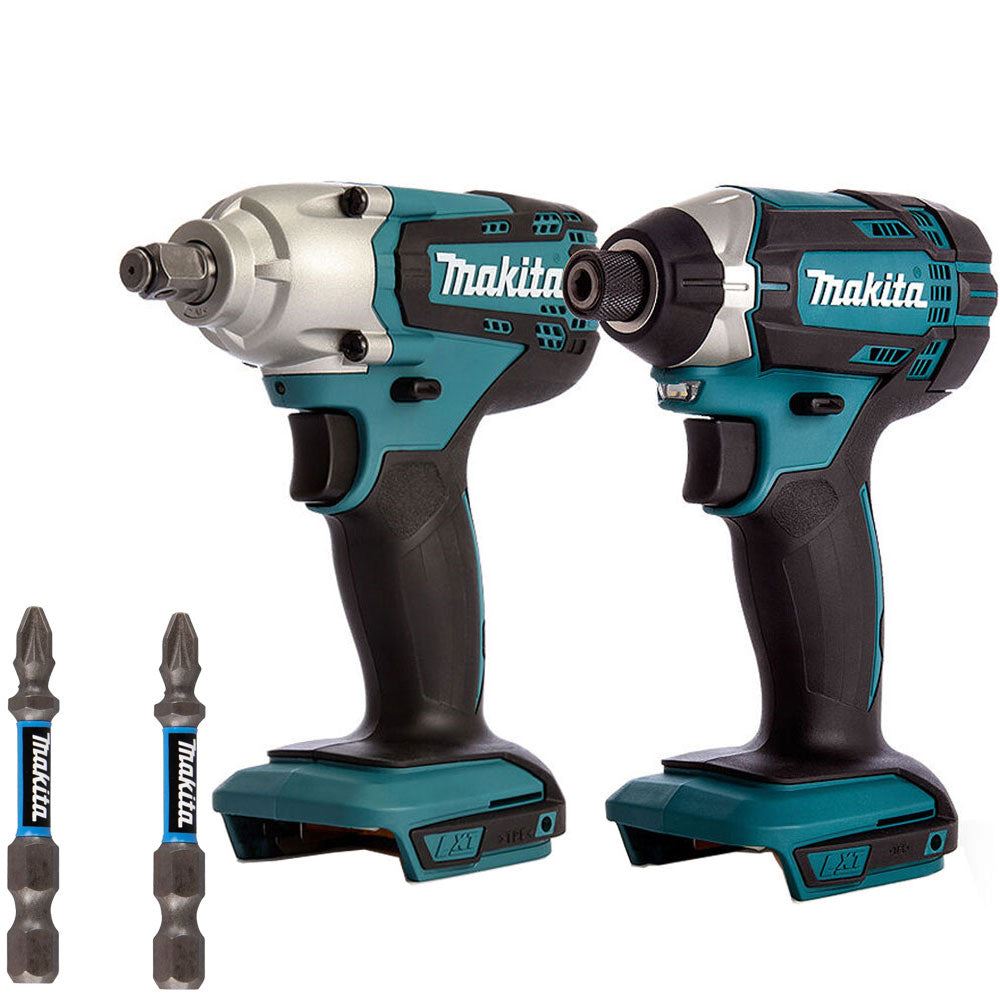 Makita 2 Piece 18V LXT Impact Driver & Impact Wrench with E-03305 Twin Impact Bit