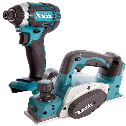 Makita 2 Piece 18V LXT Li-ion Impact Driver & 82mm Planer Body Only