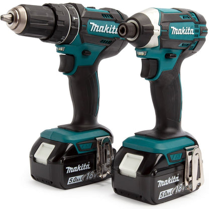 Makita DLX2131TJ 18V LXT Twin Kit 2 x 5.0Ah Batteries With 100 Piece Drill Set