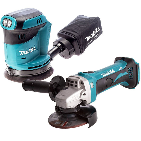 Makita 2 Piece 18V LXT 125mm Orbital Sander & Angle Grinder Body Only